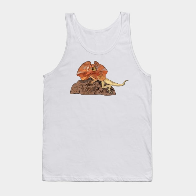 Frilled-neck lizard cartoon illustration Tank Top by Miss Cartoon